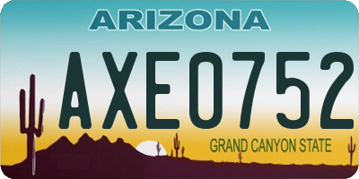 AZ license plate AXE0752