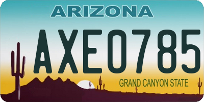 AZ license plate AXE0785