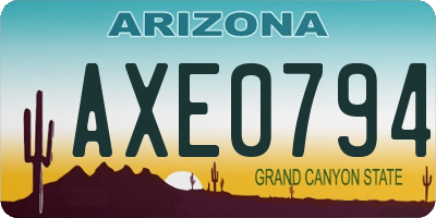 AZ license plate AXE0794