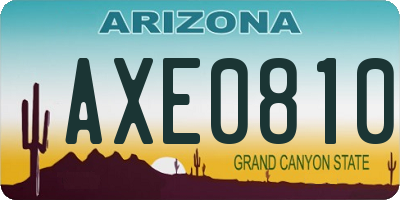 AZ license plate AXE0810