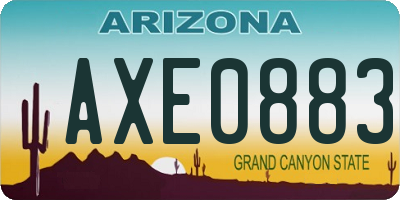 AZ license plate AXE0883