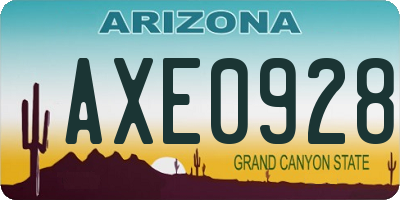 AZ license plate AXE0928