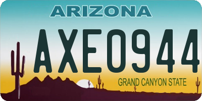 AZ license plate AXE0944