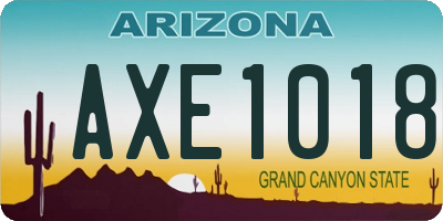 AZ license plate AXE1018