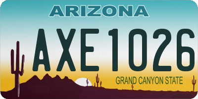 AZ license plate AXE1026