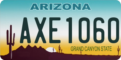 AZ license plate AXE1060