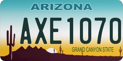 AZ license plate AXE1070