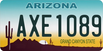 AZ license plate AXE1089
