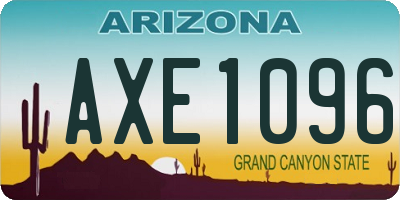 AZ license plate AXE1096