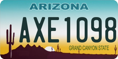 AZ license plate AXE1098