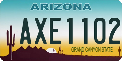 AZ license plate AXE1102