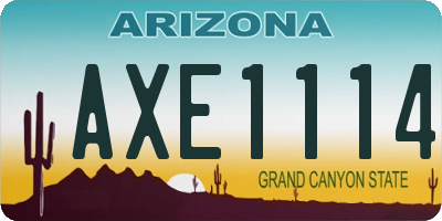 AZ license plate AXE1114