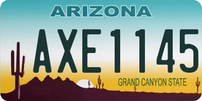 AZ license plate AXE1145