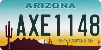 AZ license plate AXE1148