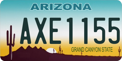 AZ license plate AXE1155