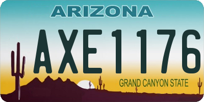 AZ license plate AXE1176