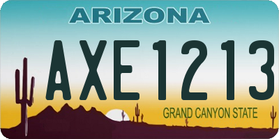 AZ license plate AXE1213