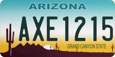 AZ license plate AXE1215