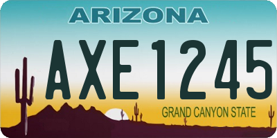 AZ license plate AXE1245