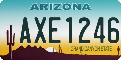 AZ license plate AXE1246