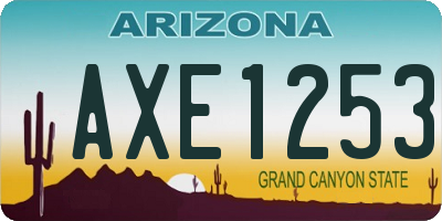 AZ license plate AXE1253