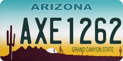 AZ license plate AXE1262
