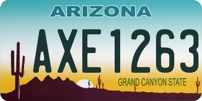 AZ license plate AXE1263