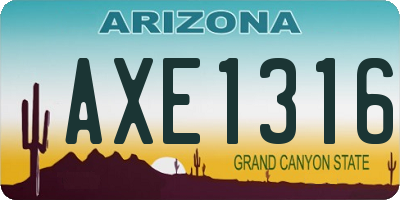 AZ license plate AXE1316