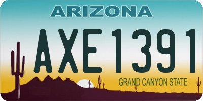 AZ license plate AXE1391