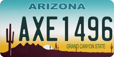 AZ license plate AXE1496