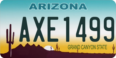 AZ license plate AXE1499