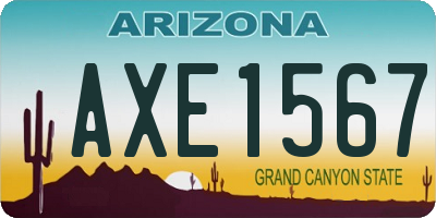 AZ license plate AXE1567