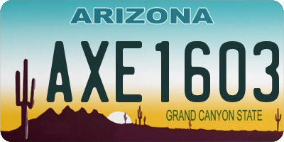 AZ license plate AXE1603