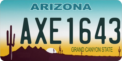 AZ license plate AXE1643