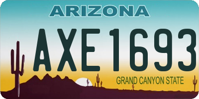 AZ license plate AXE1693