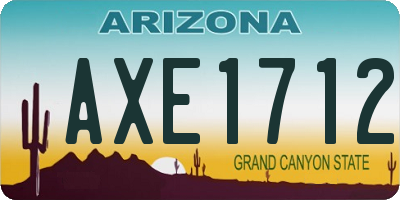 AZ license plate AXE1712