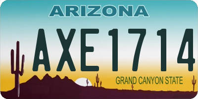 AZ license plate AXE1714