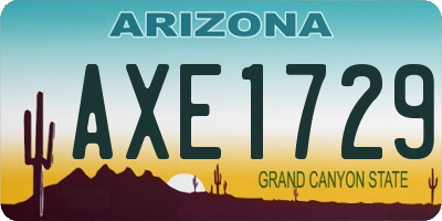 AZ license plate AXE1729