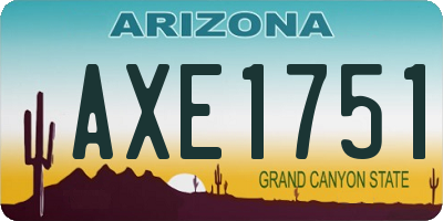 AZ license plate AXE1751