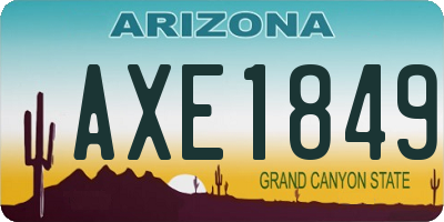 AZ license plate AXE1849