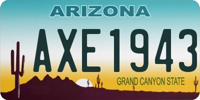 AZ license plate AXE1943