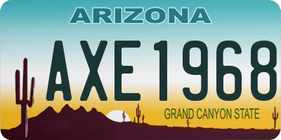 AZ license plate AXE1968