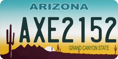 AZ license plate AXE2152