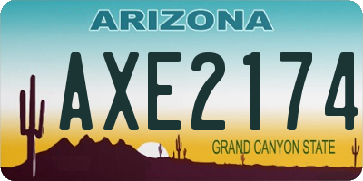 AZ license plate AXE2174