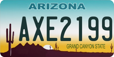 AZ license plate AXE2199