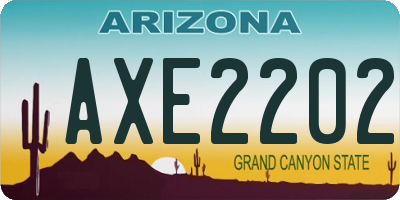 AZ license plate AXE2202