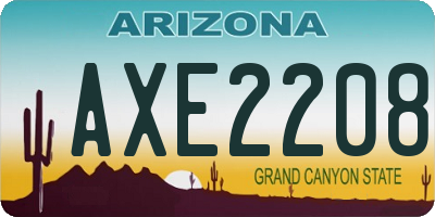 AZ license plate AXE2208