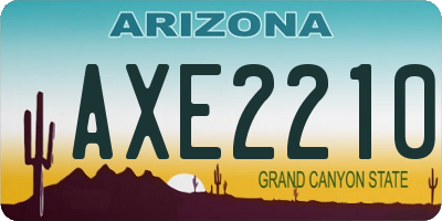 AZ license plate AXE2210