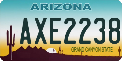 AZ license plate AXE2238