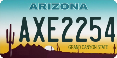 AZ license plate AXE2254
